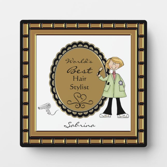 World's Best Hair Stylist Female Plaque (Front)