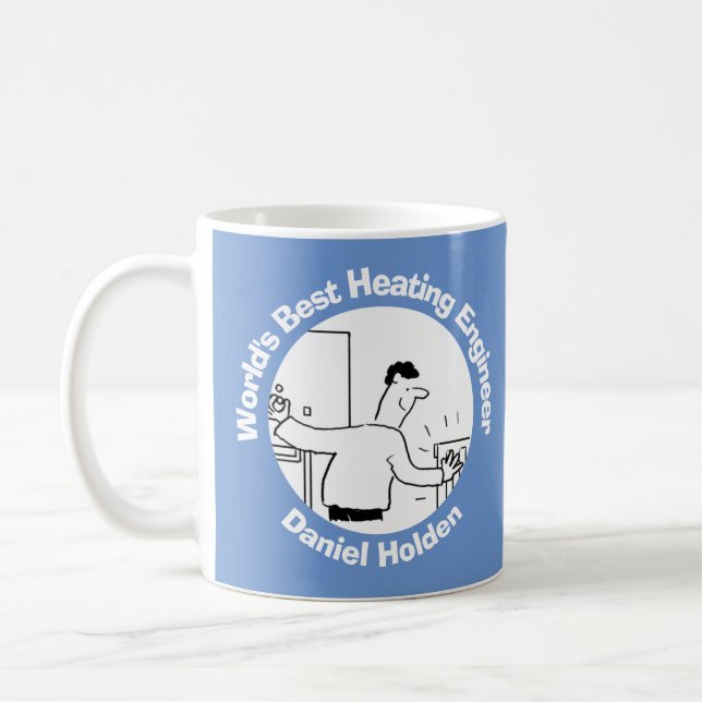 World's Best Heating Engineer to Personalise Coffee Mug (Left)
