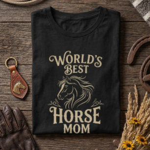 World's Best Horse Mom Vintage Equestrian Gift T-Shirt