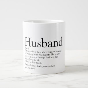 World's Best Husband Black and White Fun Quote Large Coffee Mug