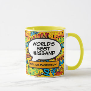 World's Best Husband Cool Fun Comic Book Mug