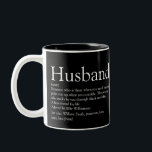 World's Best Husband Definition Modern Black Two-Tone Coffee Mug<br><div class="desc">Personalise for your special husband to create a unique gift for birthdays,  anniversaries,  weddings,  Christmas or any day you want to show how much he means to you. A perfect way to show him how amazing he is every day. Designed by Thisisnotme©</div>