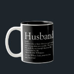 World's Best Husband Definition Modern Black Two-Tone Coffee Mug<br><div class="desc">Personalise for your special husband to create a unique gift for birthdays,  anniversaries,  weddings,  Christmas or any day you want to show how much he means to you. A perfect way to show him how amazing he is every day. Designed by Thisisnotme©</div>