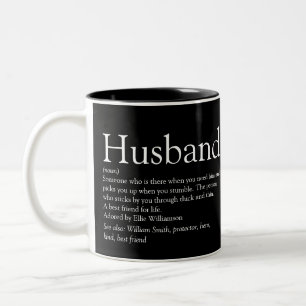 World's Best Husband Definition Modern Black Two-Tone Coffee Mug