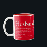 World's Best Husband Definition Modern Red Two-Tone Coffee Mug<br><div class="desc">Personalise for your special husband to create a unique gift for birthdays,  anniversaries,  weddings,  Christmas or any day you want to show how much he means to you. A perfect way to show him how amazing he is every day. Designed by Thisisnotme©</div>