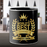 World's Best Husband Gold Black Two-Tone Coffee Mug<br><div class="desc">Personalize for the world's best husband to create a unique gift. A perfect way to show him how amazing he is every day. Designed by Thisisnotme©</div>