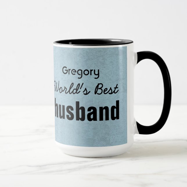 World's Best HUSBAND Green and Black Stripes V01 Mug (Right)