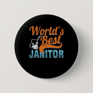 Worlds Best Janitor Cleaning Service Cleaners Gift 2 Inch Round Button