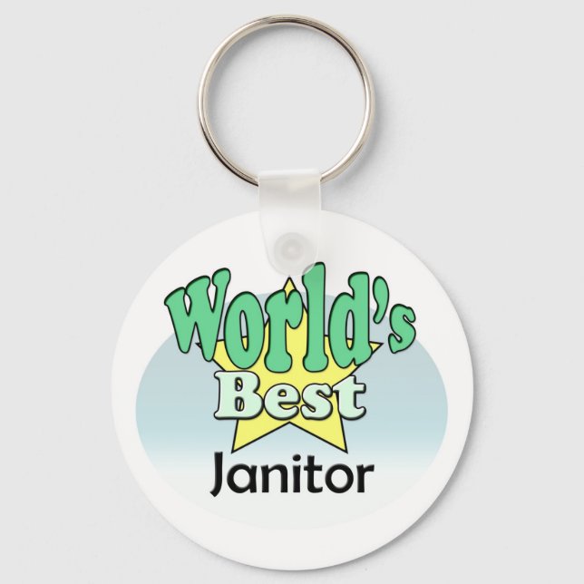 World's Best Janitor Keychain (Front)