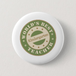 Worlds Best Kindergarten Teacher 2 Inch Round Button