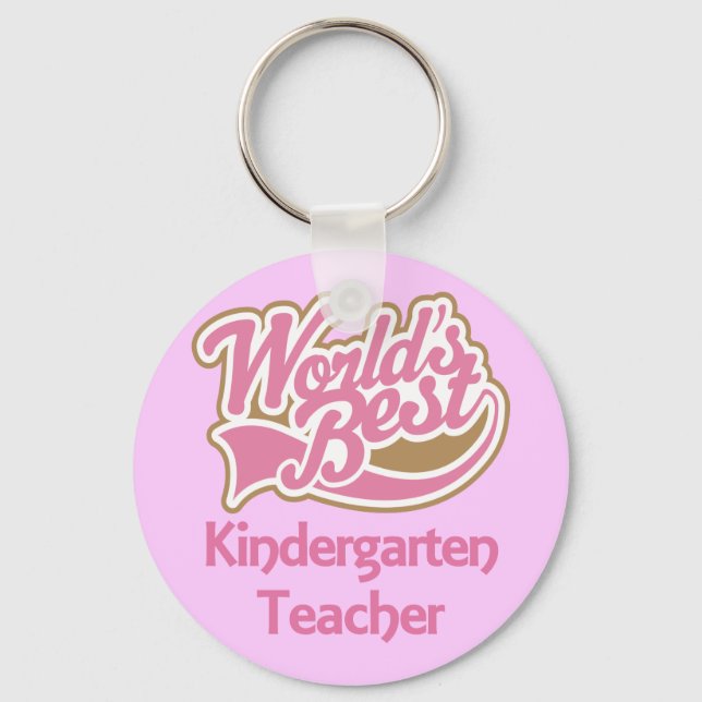 Worlds Best Kindergarten Teacher Keychain (Front)