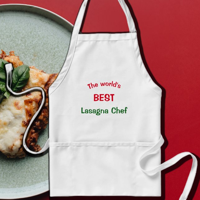 World's Best Lasagna Chef   -  red white green Standard Apron (Creator Uploaded)