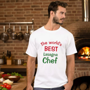World's Best Lasagna Chef - red white green T-Shirt