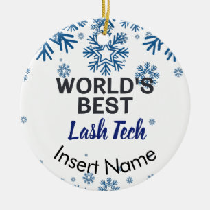 World's best lash technician ceramic ornament