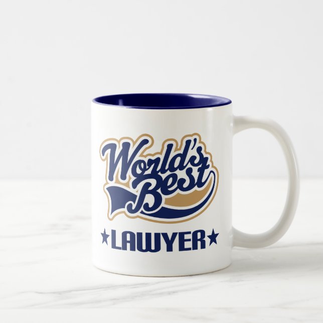 Worlds Best Lawyer Two-Tone Coffee Mug (Right)