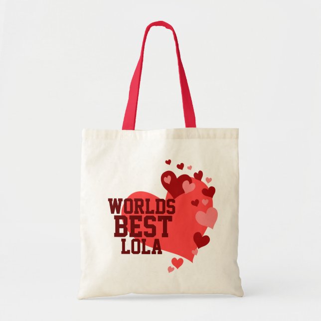 Worlds Best Lola Personalized Tote Bag (Front)