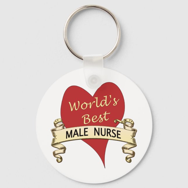 World's Best Male Nurse Keychain (Front)