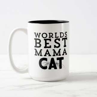 Worlds Best Mama Cat Two-Tone Coffee Mug