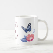 World's Best Mama Mug, Butterfly Floral Coffee Mug