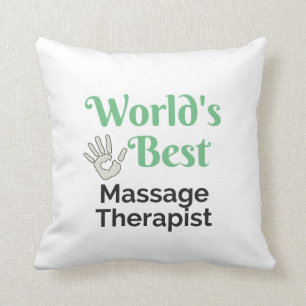 World's Best massage therapist Throw Pillow
