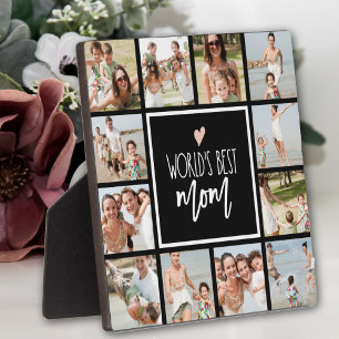 World's Best Mom 12 Photo Collage Plaque