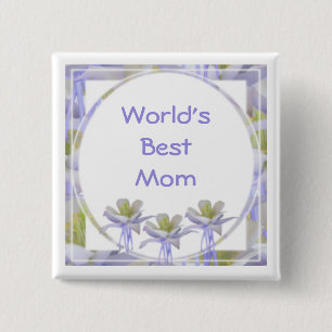 World's Best Mom 2 Inch Square Button