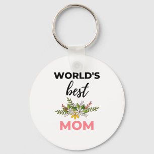 World's Best Mom black Keychain