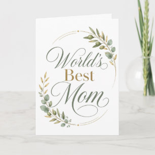 World's Best Mom Botanical Mother's Day Card
