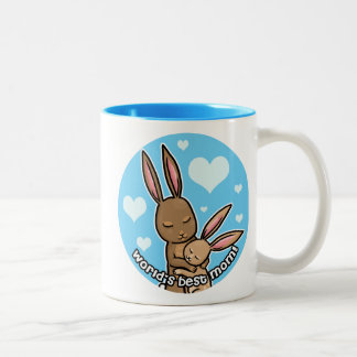 Worlds best Mom Bunny Two-Tone Coffee Mug