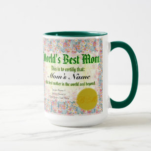 World's Best Mom Certificate Mug