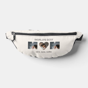 Worlds Best Mom Custom Mothers Day Photo Collage Fanny Pack