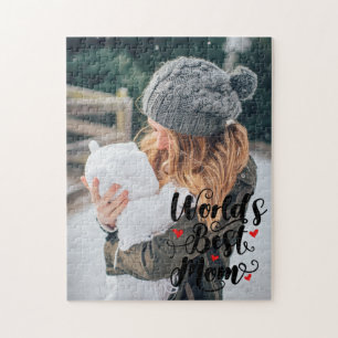 World's Best Mom Custom Photo Jigsaw Puzzle