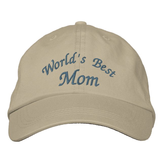 World's Best Mom Cute Embroidered Hat (Front)