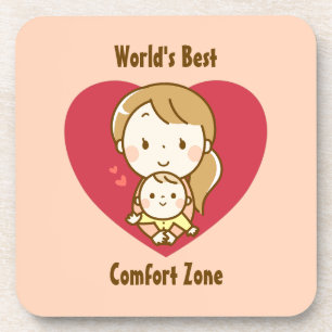 World's Best Mom Cute Mother's Day Kawaii Cartoon Coaster