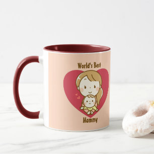 World's Best Mom Cute Mother's Day Kawaii Cartoon Mug