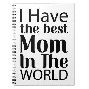 Worlds Best Mom Elegant Black and White Script Notebook