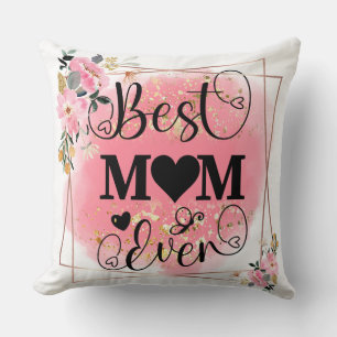 Worlds Best Mom Elegant Mother's Birthday Gift Throw Pillow
