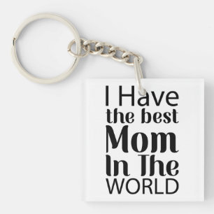Worlds Best Mom Élégant noir et blanc Script
