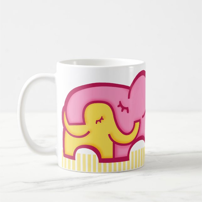 World's Best Mom elephants hug mug (Left)