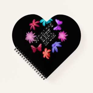 World's Best Mom Floral Butterfly Wreath Cute Moth Notebook