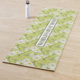 World's Best Mom Floral Daisy  Yoga Mat