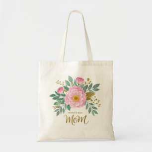 World's Best Mom Flowers Tote Bag