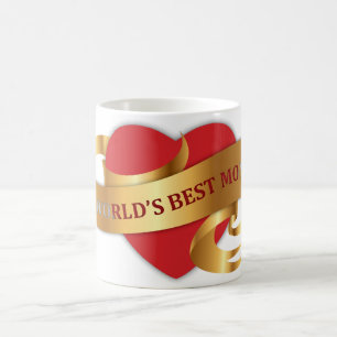 World's Best Mom Gold Ribbon Mug