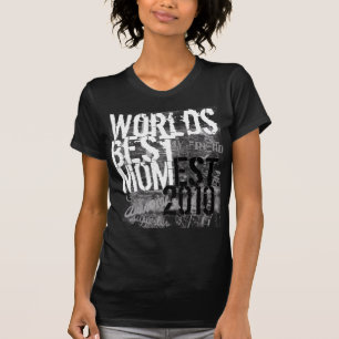 World's Best Mom Grunge Graffitti Text Black Shirt