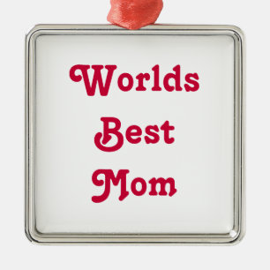 Worlds Best Mom Medal hanging ornament