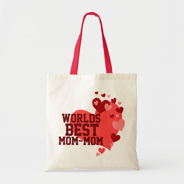 Worlds Best Mom-Mom Personalized Tote Bag (Front)