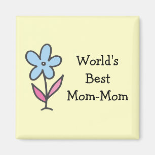 World's Best Mom-Mom with Flower Magnet