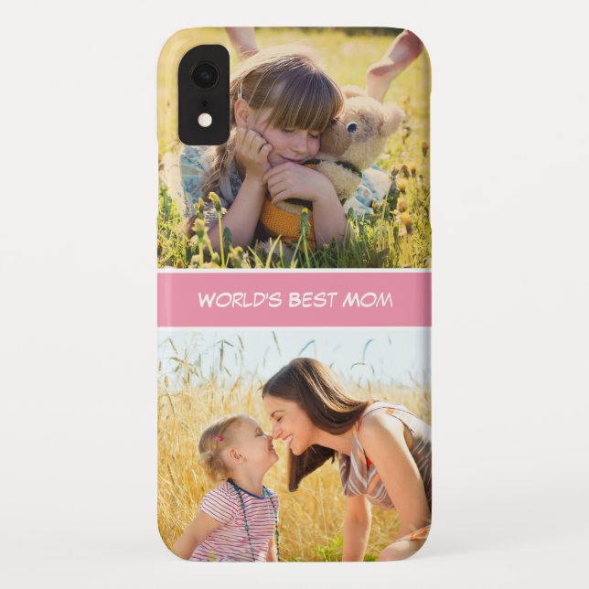 World's Best Mom Mothers Day Gift Custom Photos Case-Mate iPhone Case (Back)