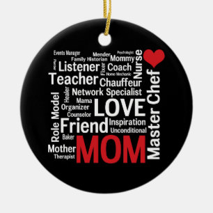 World's Best Mom - Mother's Day or Birthday Ceramic Ornament