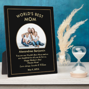 World's Best Mom Mother's Day Photo Personalize  Plaque